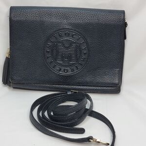 Metro City Black Leather Crossbody Bag